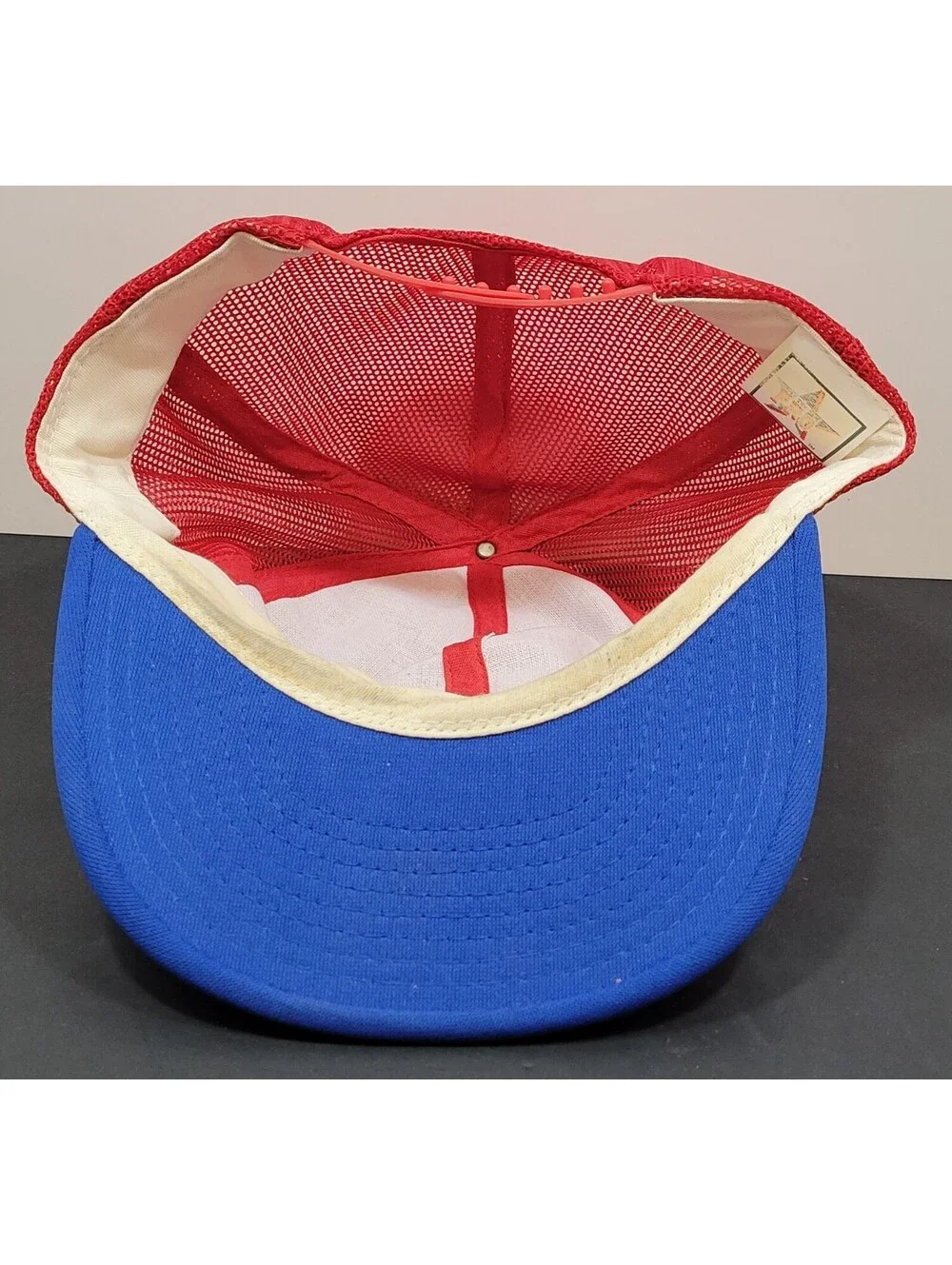 Vtg Carquest Hat Snapback Cap Red/Blue 80's Auto Parts Stores w/Blue Rope *Read